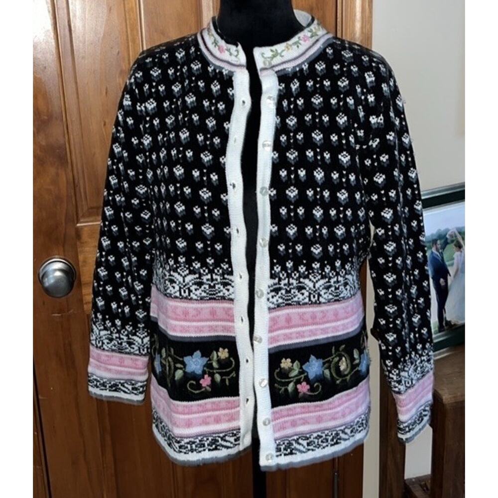 Vintage Jenny Women’s Floral Cardigan Size Medium